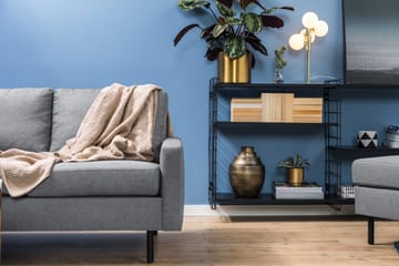 Peppe 4-sits Vänstervänd L-formad Schäslongsoffa i Tyg - Ljusgrå - Möbler - Soffa - Divansoffor & schäslongsoffa - 4 sits soffa med divan