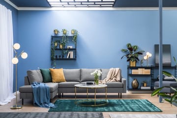 Peppe 4-sits Vänstervänd L-formad Schäslongsoffa i Tyg - Ljusgrå - Möbler - Soffa - Divansoffor & schäslongsoffa - 4 sits soffa med divan