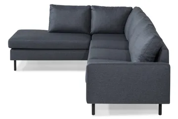 Peppe 4-sits Vänstervänd L-formad Schäslongsoffa i Tyg - Mörkgrå - Möbler - Soffa - Divansoffor & schäslongsoffa - 4 sits soffa med divan