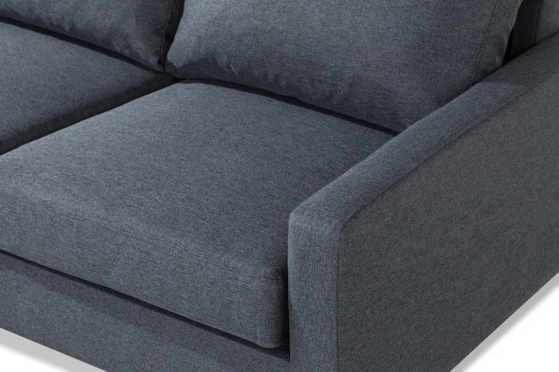 Peppe 4-sits Vänstervänd L-formad Schäslongsoffa i Tyg - Mörkgrå - Möbler - Soffa - Divansoffor & schäslongsoffa - 4 sits soffa med divan