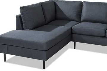 Peppe 4-sits Vänstervänd L-formad Schäslongsoffa i Tyg - Mörkgrå - Möbler - Soffa - Divansoffor & schäslongsoffa - 4 sits soffa med divan