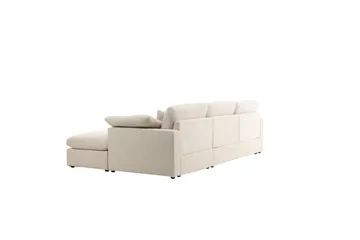 Amalfi Vänstervänd L-formad Hörnsoffa med Divan 297 cm i Tyg - Beige - Möbler - Soffa - Divansoffor & schäslongsoffa