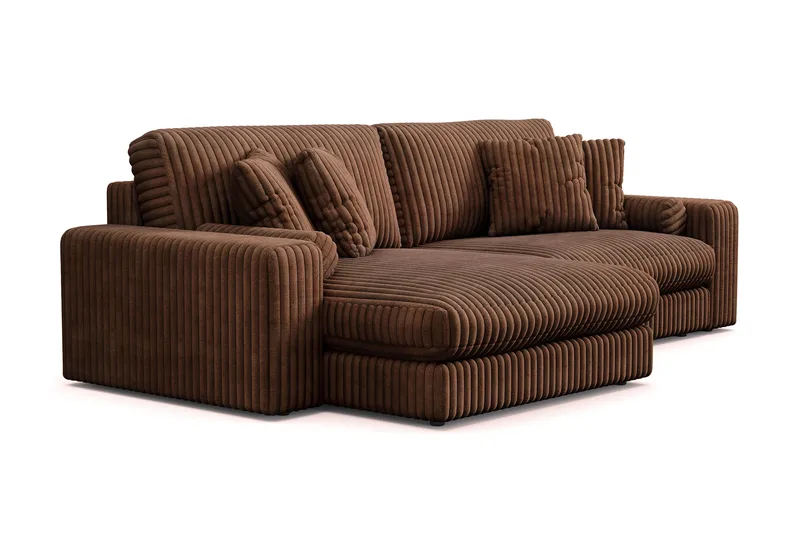 Arken Lyx 4-sits Vändbar L-formad Djup Divansoffa i Manchester - Mörkbrun - Möbler - Soffa - Divansoffor & schäslongsoffa