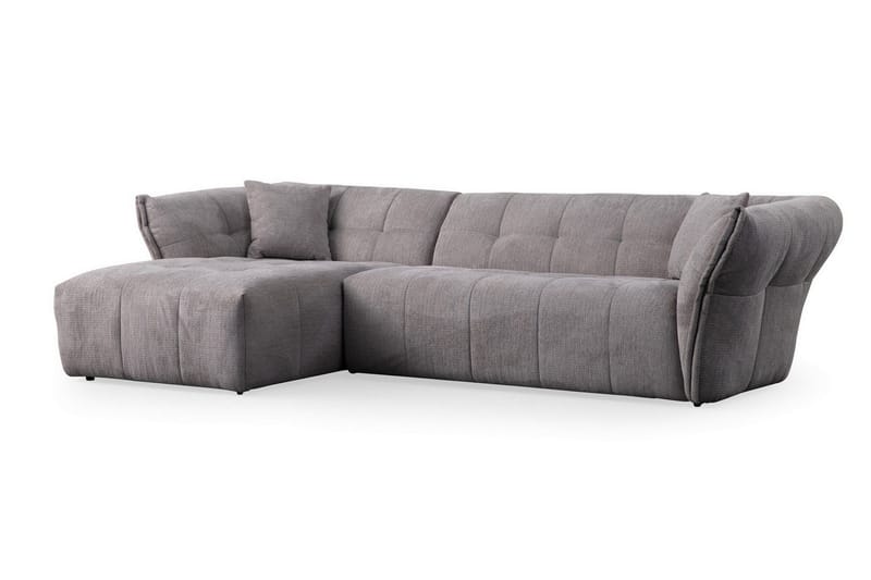 Azzo 4-sits Soffa med Divan, Ljusgrå