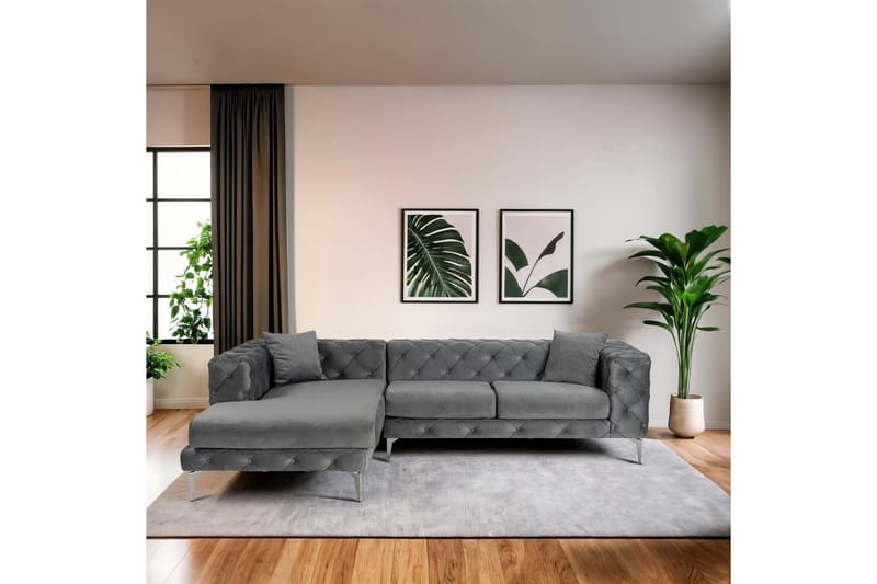 Beachport 3-sits Soffa med Divan Vänster - Antracit - Möbler - Soffa - Divansoffor & schäslongsoffa