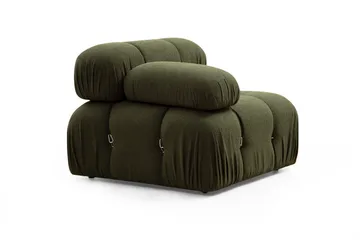 Belgin Bubblig Divansoffa 3-sits 288 cm med fasta armstöd och repdetaljer - Grön - Möbler - Soffa - Modulsoffor - Komplett modulsoffa