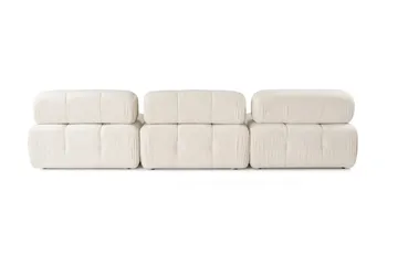 Belgin Bubblig Divansoffa 3-sits 315 cm med utfällbara armstöd och ryggstöd - Ljus / Beige - Möbler - Soffa - Modulsoffor - Komplett modulsoffa
