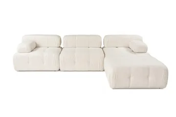 Belgin Bubblig Divansoffa 3-sits 315 cm med utfällbara armstöd och ryggstöd - Ljus / Beige - Möbler - Soffa - Modulsoffor - Komplett modulsoffa