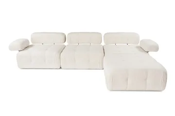 Belgin Bubblig Divansoffa 3-sits 315 cm med utfällbara armstöd och ryggstöd - Ljus / Beige - Möbler - Soffa - Modulsoffor - Komplett modulsoffa