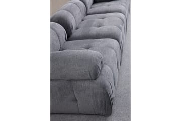 Belgin Bubblig Divansoffa 3-sits med fasta armstöd - Grå - Möbler - Soffa - Modulsoffor - Komplett modulsoffa