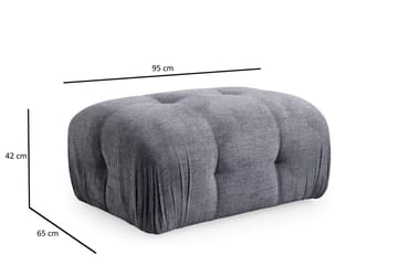 Belgin Bubblig Divansoffa 3-sits med fasta armstöd - Grå - Möbler - Soffa - Modulsoffor - Komplett modulsoffa