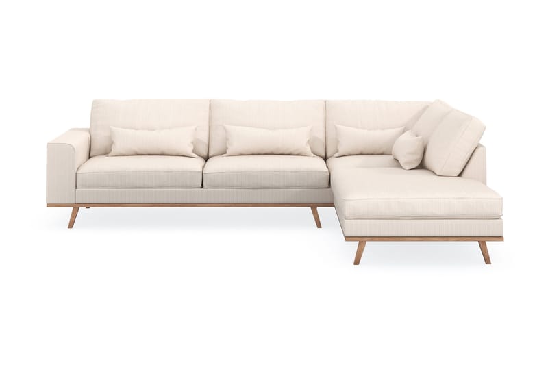 Copenhagen 4-sits Högervänd L-formad Schäslongsoffa i Manchester, Beige