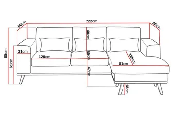 Copenhagen Compact 3-sits Vändbar L-formad Divansoffa i Tyg - Ljusgrå - Möbler - Soffa - Divansoffor & schäslongsoffa