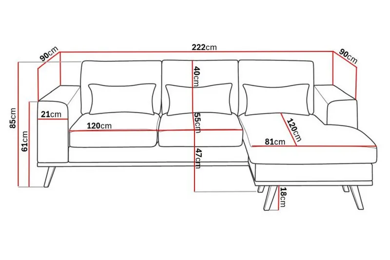 Copenhagen Compact 3-sits Vändbar L-formad Divansoffa i Tyg - Ljusgrå - Möbler - Soffa - Divansoffor & schäslongsoffa