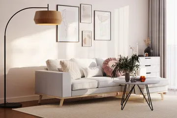 Copenhagen Compact 3-sits Vändbar L-formad Divansoffa i Tyg - Ljusgrå - Möbler - Soffa - Divansoffor & schäslongsoffa