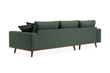 Copenhagen Premium 4-sits Vänstervänd L-formad Djup Divansoffa i Tyg - Grön - Möbler - Soffa - Divansoffor & schäslongsoffa