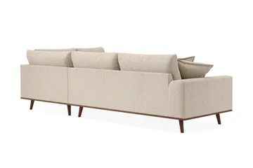 Copenhagen Premium 4-sits Högervänd L-formad Djup Schäslongsoffa i Chenille - Beige - Möbler - Soffa - Divansoffor & schäslongsoffa