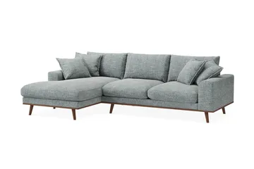 Copenhagen Premium 4-sits Vänstervänd L-formad Djup Divansoffa i Chenille - Grå/Blå - Möbler - Soffa - Divansoffor & schäslongsoffa