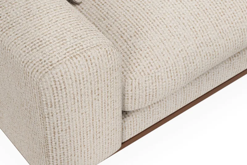 Copenhagen Premium 4-sits Högervänd L-formad Djup Schäslongsoffa i Chenille - Beige - Möbler - Soffa - Divansoffor & schäslongsoffa