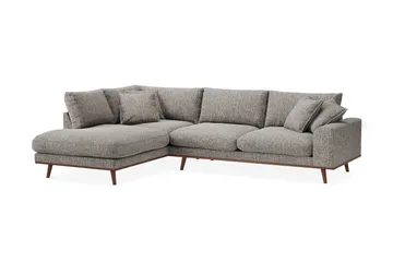 Copenhagen Premium 4-sits Vänstervänd L-formad Djup Schäslongsoffa i Chenille - Grå - Möbler - Soffa - Divansoffor & schäslongsoffa