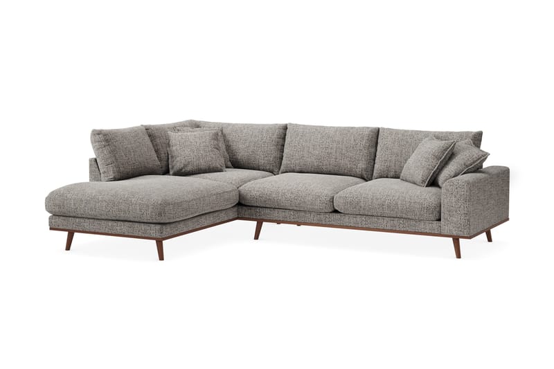 Copenhagen Premium 4-sits Vänstervänd L-formad Djup Schäslongsoffa i Chenille - Grå - Möbler - Soffa - Divansoffor & schäslongsoffa