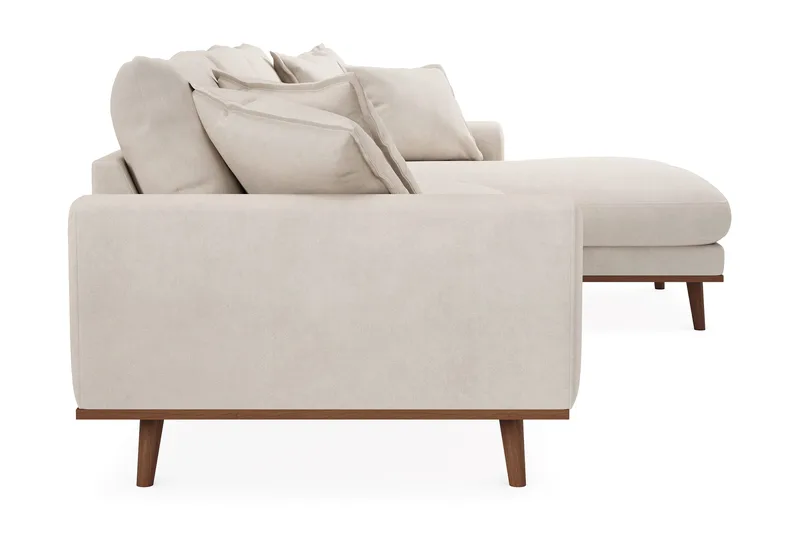 Copenhagen Premium 4-sits Högervänd L-formad Djup Divansoffa i Tyg - Beige - Möbler - Soffa - Divansoffor & schäslongsoffa