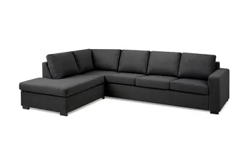 Crazy 4-sits Vänstervänd L-formad Schäslongsoffa i Tyg - Mörkgrå - Möbler - Soffa - Divansoffor & schäslongsoffa