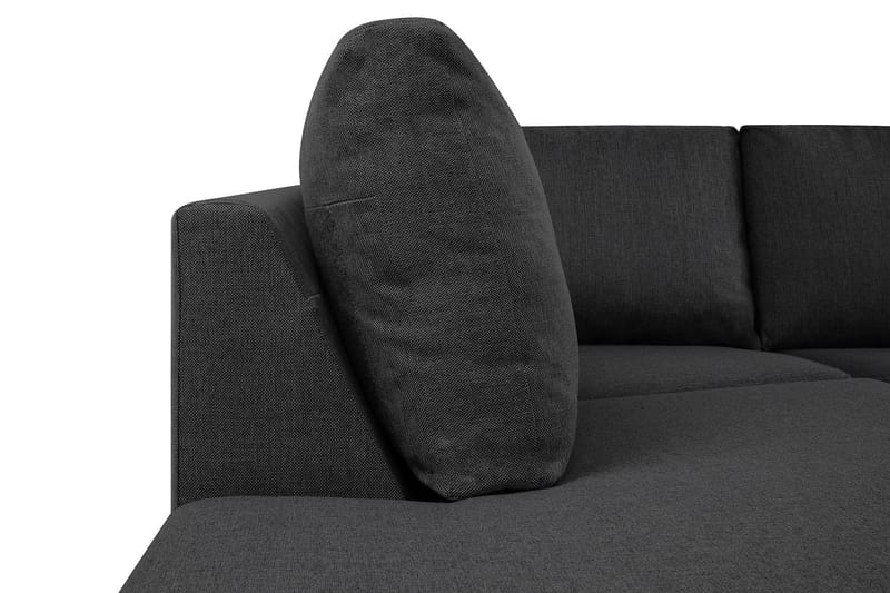 Crazy 4-sits Vänstervänd L-formad Schäslongsoffa i Tyg - Mörkgrå - Möbler - Soffa - Divansoffor & schäslongsoffa