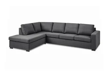 Crazy Limited Edition 4-sits Vänstervänd L-formad Schäslongsoffa i Tyg - Mörkgrå - Möbler - Soffa - Divansoffor & schäslongsoffa