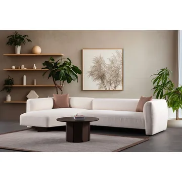 Elvaris 4-sits Soffa med Divan - Vit - Möbler - Soffa - Divansoffor & schäslongsoffa