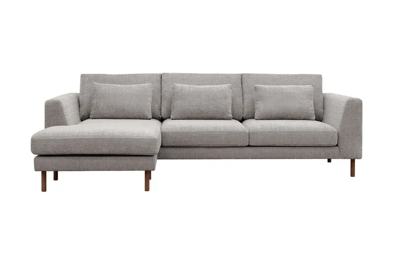 Florenz 3-sits Soffa med Divan Vänster, Ljusgrå