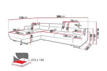 Gabina Soffa med Divan 3-sits - Grå - Möbler - Soffa - Divansoffor & schäslongsoffa