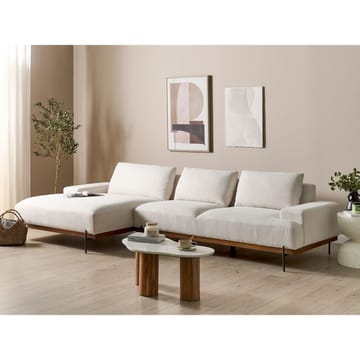 Hörnsoffa Mariferd - Beige, svart, mörkt trä/Högervänd - Möbler - Soffa - Divansoffor & schäslongsoffa