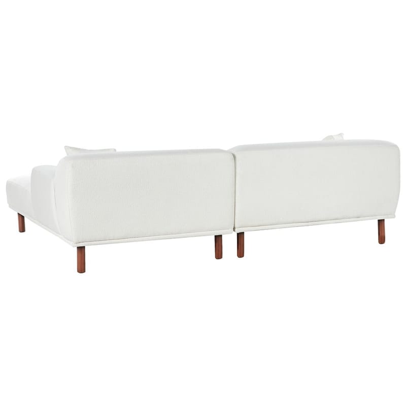 Hörnsoffa med fotpall Holt - Vit, brun/Bouclé - Möbler - Soffa - Divansoffor & schäslongsoffa