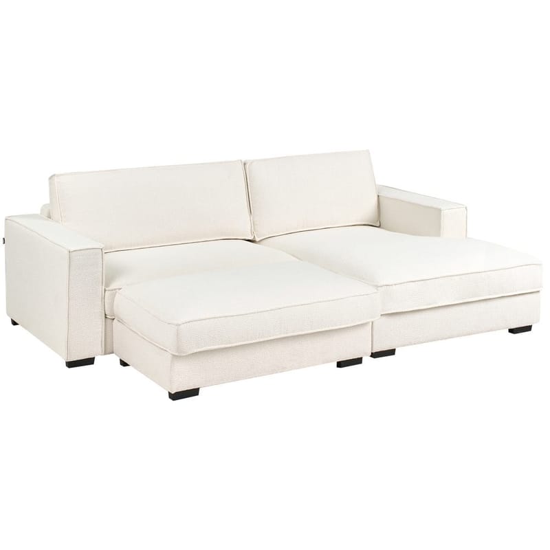 Hörnsoffa med fotpall Renders - Beige - Möbler - Soffa - Divansoffor & schäslongsoffa