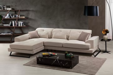 Jaraad Divansoffa Höger - Beige/Svart - Möbler - Soffa - Divansoffor & schäslongsoffa
