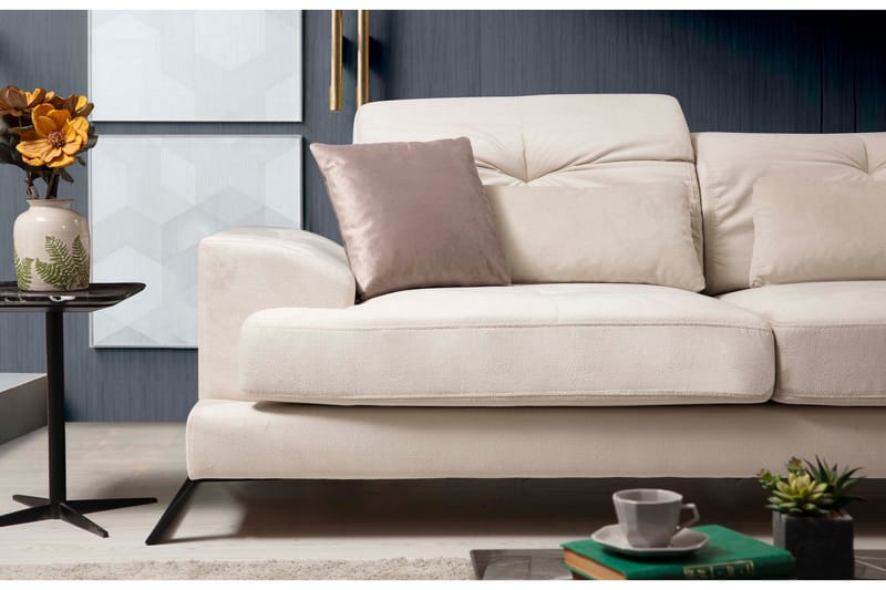 Jaraad Divansoffa Höger - Beige/Svart - Möbler - Soffa - Divansoffor & schäslongsoffa