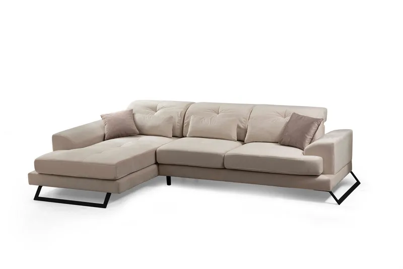 Jaraad Divansoffa Höger, Beige/Svart
