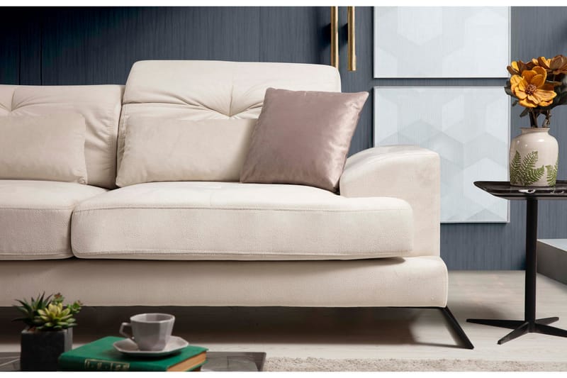 Jaraad Divansoffa Höger - Beige/Svart - Möbler - Soffa - Divansoffor & schäslongsoffa