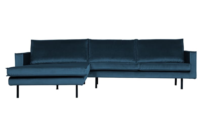 Lissbon 3-sits Vänstervänd L-formad Divansoffa 300 cm i Sammet, Blå