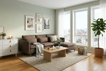 Lovis 3-sits Soffa med vändbar Divan i tyg - Brun - Möbler - Soffa - Divansoffor & schäslongsoffa