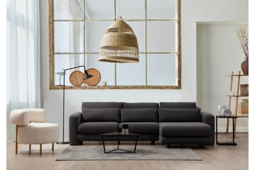 Makhan 3-sits Högervänd L-formad Divansoffa med Schäslong i Bouclé - Antracit - Möbler - Soffa - Divansoffor & schäslongsoffa
