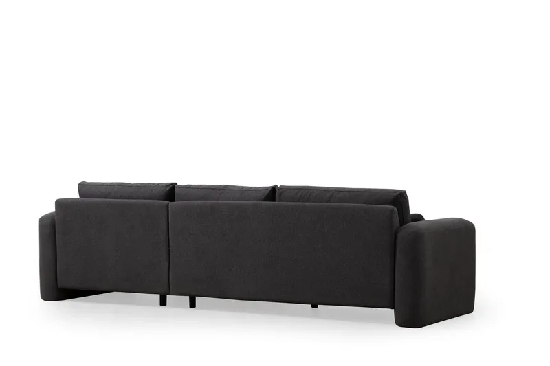 Makhan 3-sits Högervänd L-formad Divansoffa med Schäslong i Bouclé - Antracit - Möbler - Soffa - Divansoffor & schäslongsoffa