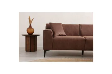 Malpani Soffa med Divan 3-sits - Cognac - Möbler - Soffa - Divansoffor & schäslongsoffa