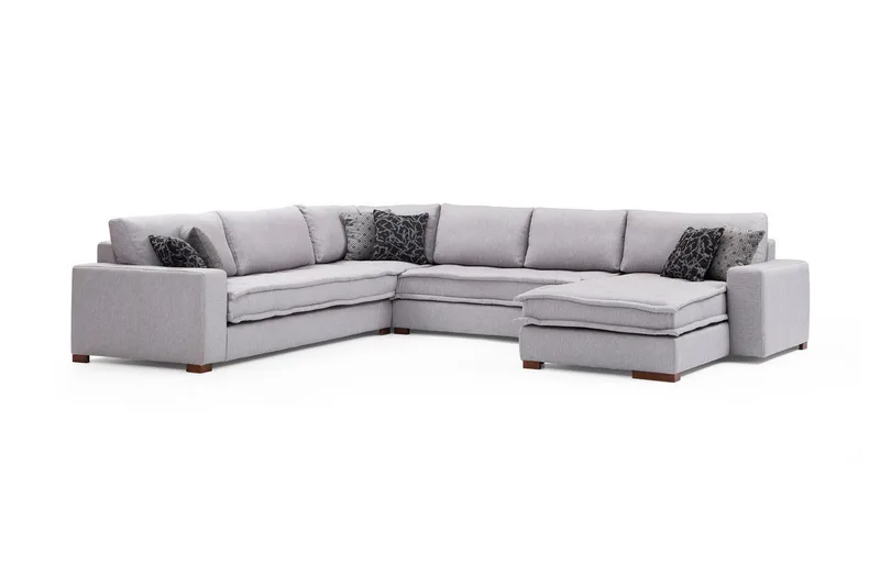 Mamerto Soffa m. Divan 4-sits, Ljusgrå
