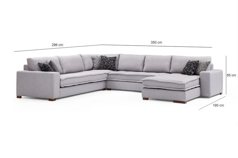 Mamerto Soffa m. Divan 4-sits - Ljusgrå - Möbler - Soffa - Hörnsoffa - Hörnsoffa med divan