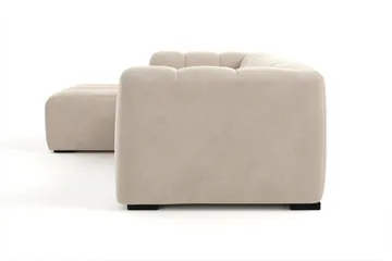 Marlow 3-sits L-formad Bubblig Divansoffa Vänster med Schäslong i Tyg - Beige - Möbler - Soffa - Divansoffor & schäslongsoffa