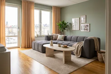 Marlow 3-sits L-formad Bubblig Divansoffa Vänster med Schäslong i Tyg - Gr å - Möbler - Soffa - Divansoffor & schäslongsoffa