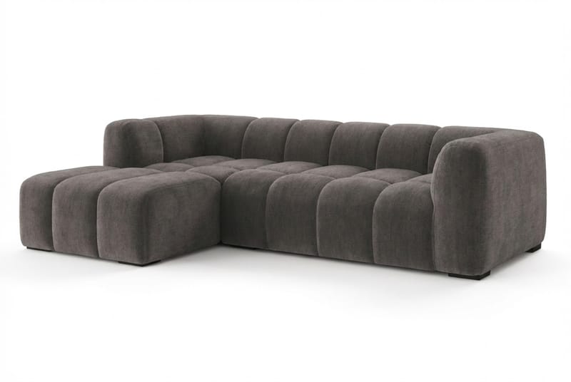 Marlow 3-sits L-formad Bubblig Divansoffa Vänster med Schäslong i Tyg - Grå - Möbler - Soffa - Divansoffor & schäslongsoffa