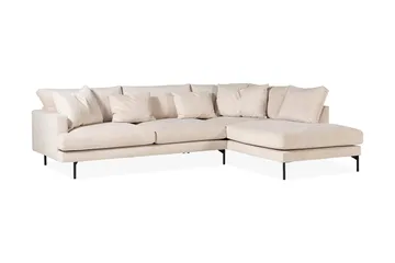 Menard 4-sits Högervänd L-formad Djup Schäslongsoffa i Manchester - Beige - Möbler - Soffa - Divansoffor & schäslongsoffa